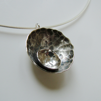 hammered silver pendant