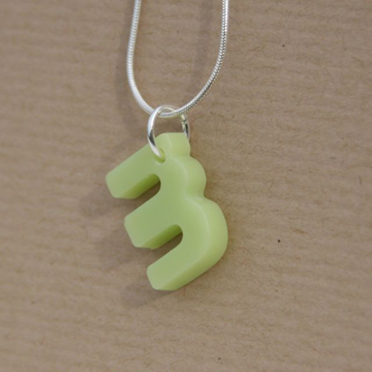 letter m resin pendant