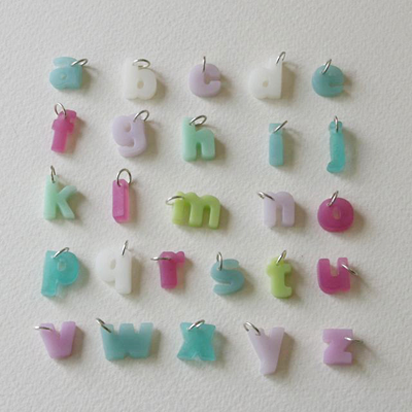 resin letter alphabet pendants