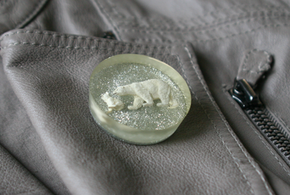 polar bear brooch wimwom